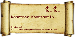 Kasztner Konstantin névjegykártya